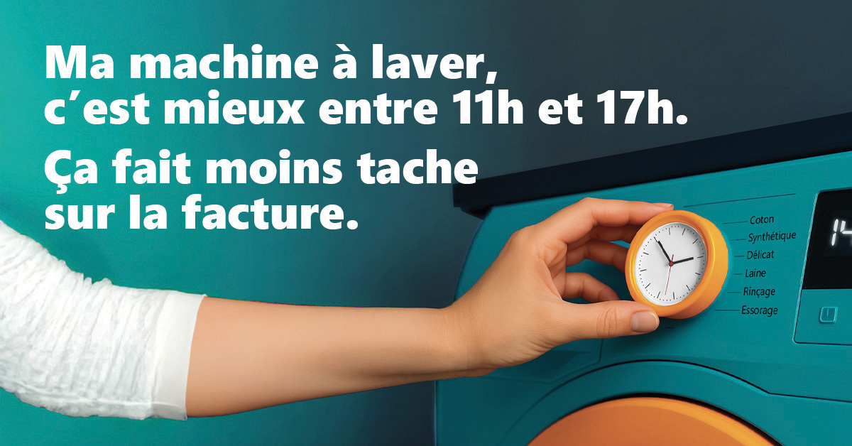 Ma machine à laver, c'est mieux entre 11h et 17h